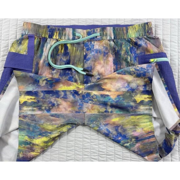 Lululemon Mens Water Repellent Hiking Athletic Shorts 8” Sz Large Tie Dye Cargo - Picture 11 of 12